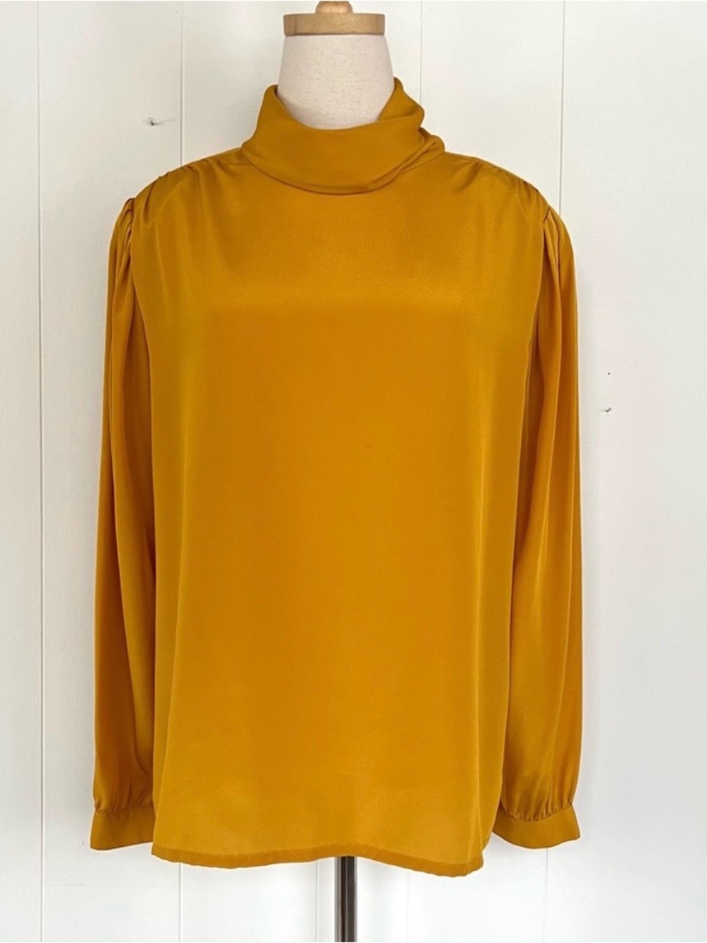 80s Vintage High Neck Blouse